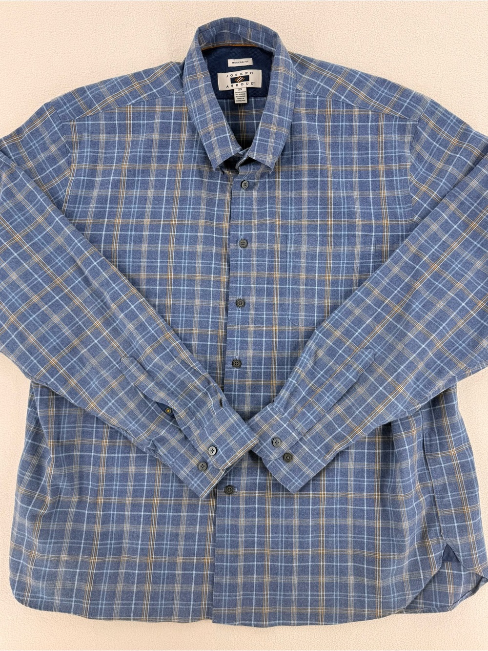 Joseph Abboud Blue Plaid Button-Down Shirt